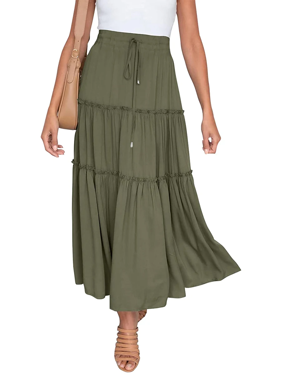 Women Y2k Satin Long Skirt Drawstring High Elastic Waist Solid Summer Casual Going Out A-Line Midi Skirts
Women Y2k Satin Long Skirt Drawstring High Elastic Waist Solid Summer Casual Going Out A-Line Midi Skirts