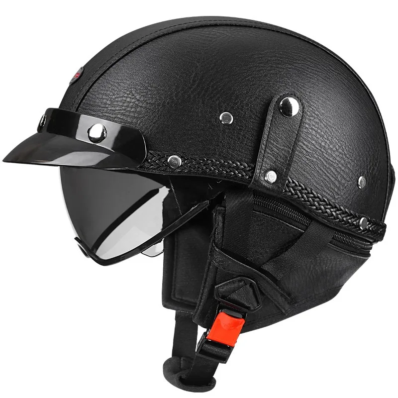 Retro Helmet for Motorcycle Motorbike Helmet Scooter Capacete De Moto Open Face Built in Lenses DOT Approved Vintage Half Helmet
Retro Helmet for Motorcycle Motorbike Helmet Scooter Capacete De Moto Open Face Built in Lenses DOT Approved Vintage Half Helmet
