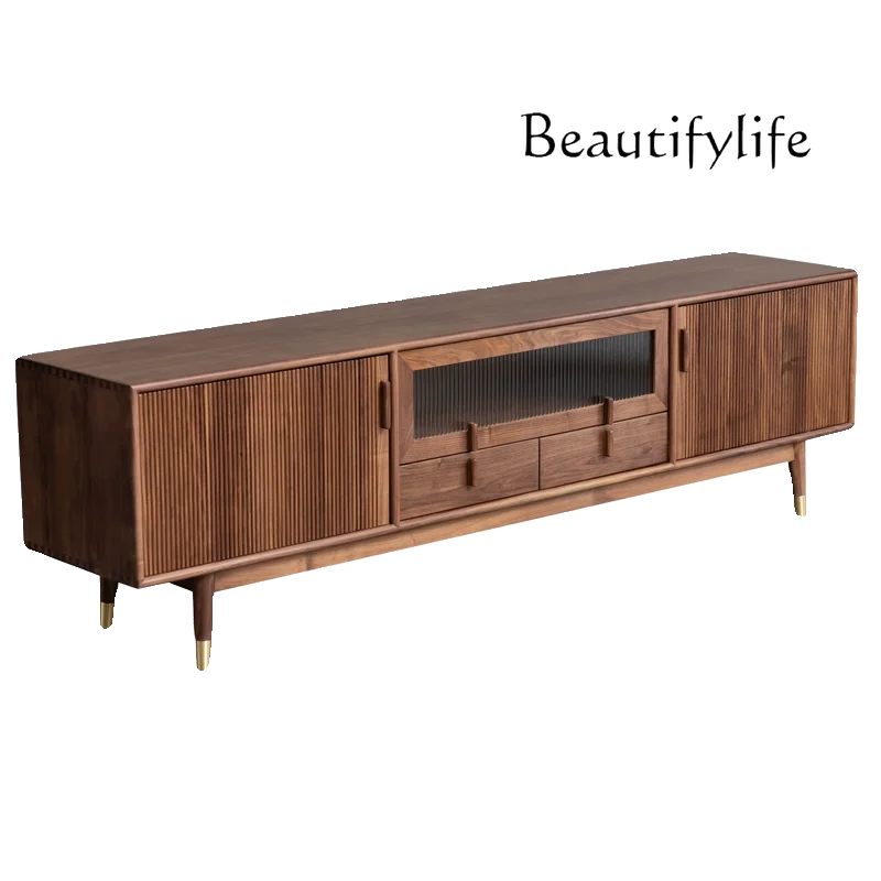 Modern grille black walnut TV cabinet All solid wood Nordic audio-visual cabinet Floor cabinet Living room furniture
Modern grille black walnut TV cabinet All solid wood Nordic audio-visual cabinet Floor cabinet Living room furniture