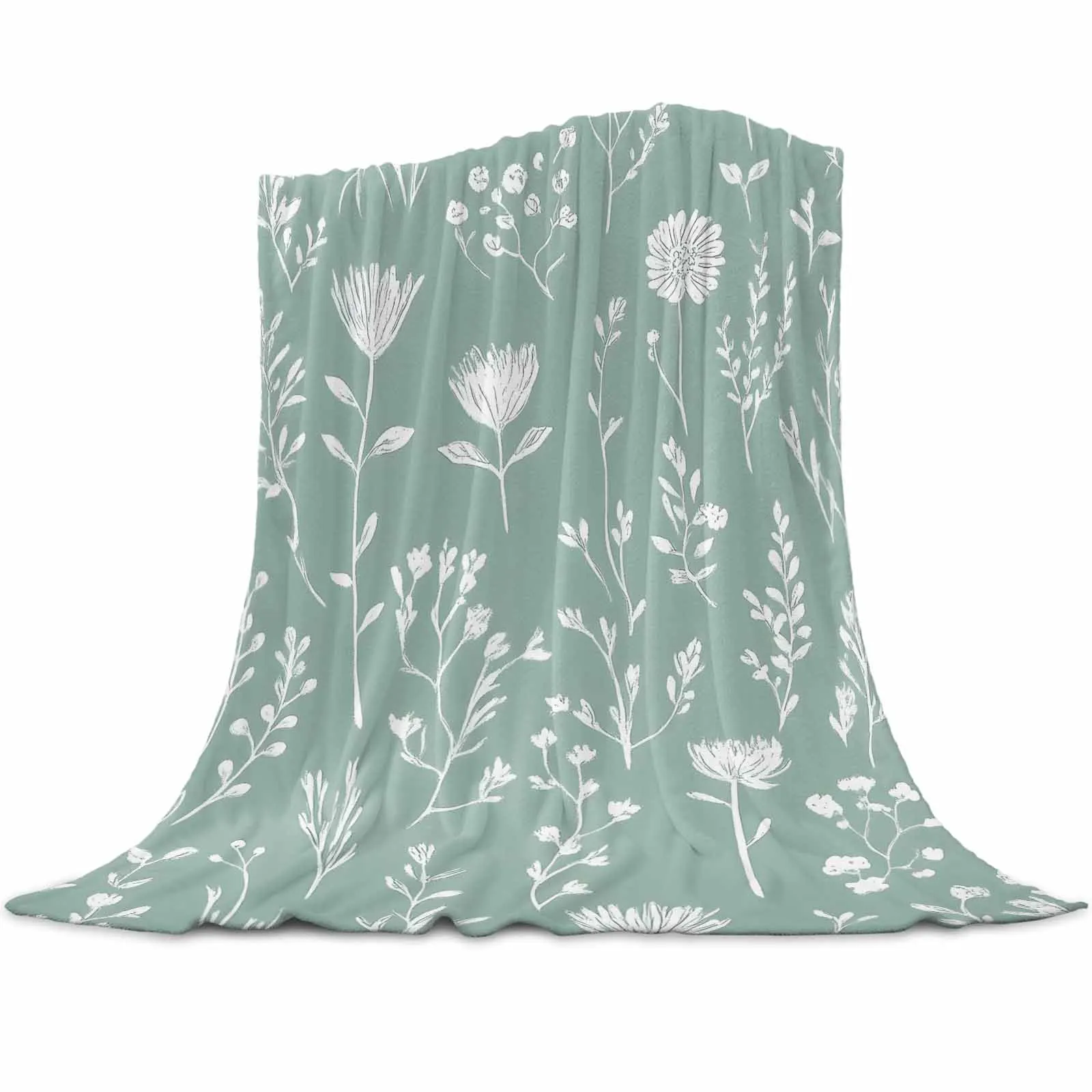 Green Wildflower Leaf Plant Throws Blankets for Sofa Bed Soft Plush Warm Sofa Throw Blanket Holiday Gifts 
Green Wildflower Leaf Plant Throws Blankets for Sofa Bed Soft Plush Warm Sofa Throw Blanket Holiday Gifts