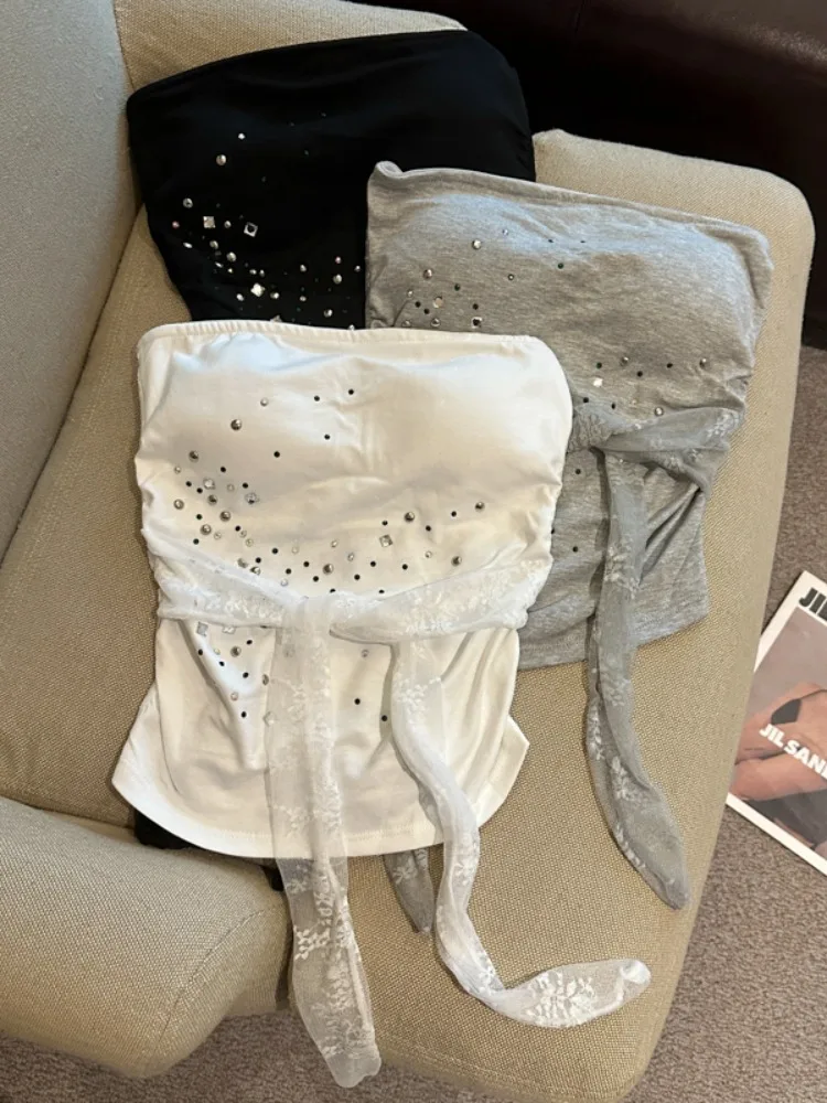 Sexy Pure Desire Strapless Vest Women's Summer New Style Outdoor Hot Girl Slimming Short Diamond Inner Wear Top
Sexy Pure Desire Strapless Vest Women's Summer New Style Outdoor Hot Girl Slimming Short Diamond Inner Wear Top