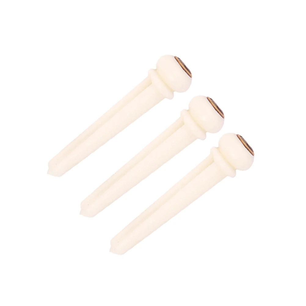 6pcs Bone Bridge Pins Brass Shell Dot For Acoustic Guitar String Pegs Replacement Folk Guitar Accessory Instrument