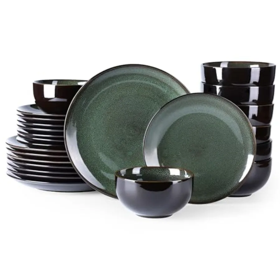 Ceramic Dinnerware Sets for 8, Stoneware Plates and Bowls Sets, Handmade Reactive Glaze Dishes Set, Chip Resistant and Scratch
Ceramic Dinnerware Sets for 8, Stoneware Plates and Bowls Sets, Handmade Reactive Glaze Dishes Set, Chip Resistant and Scratch