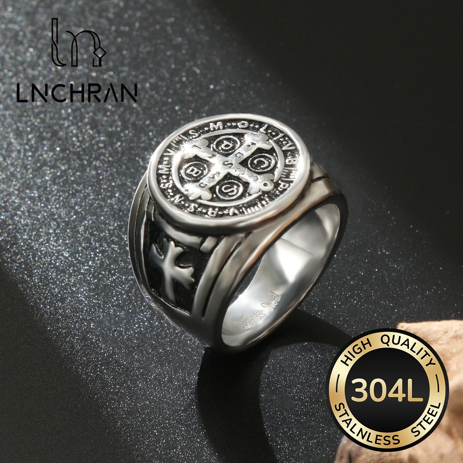 Stainless Steel St. Benedict Exorcism Signet Ring for Men
Stainless Steel St. Benedict Exorcism Signet Ring for Men