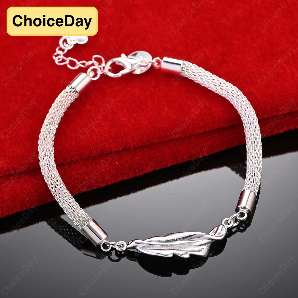 ChoiceDay 925 Sterling Silver 8 Inch 20cm Delicate Braided Leaf Bracelet Women Fashion Wedding Jewelry
ChoiceDay 925 Sterling Silver 8 Inch 20cm Delicate Braided Leaf Bracelet Women Fashion Wedding Jewelry