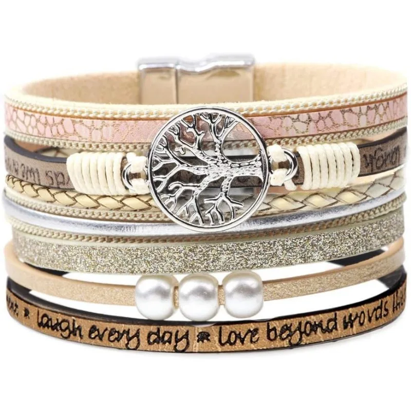 Inspirational Tree of Life Leather Bracelets for Women,Birthday Mothers Day Jewelry Gifts for Teen Girls
Inspirational Tree of Life Leather Bracelets for Women,Birthday Mothers Day Jewelry Gifts for Teen Girls
