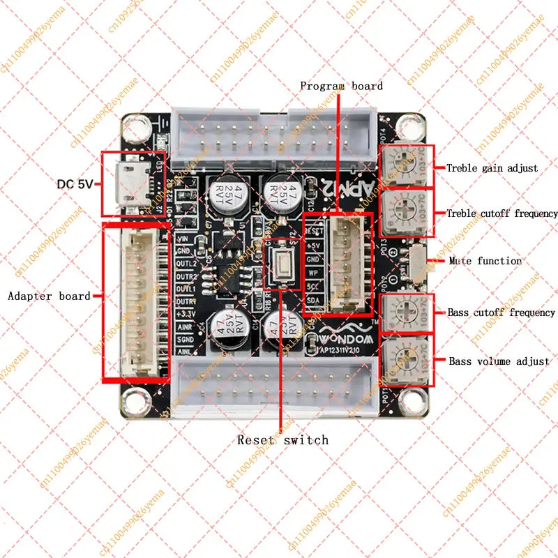 For ADAU1701 2.1 DSP Audio Board - Electronic Crossover Preamp with Tone/Volume Control & PC Programming
For ADAU1701 2.1 DSP Audio Board - Electronic Crossover Preamp with Tone/Volume Control & PC Programming