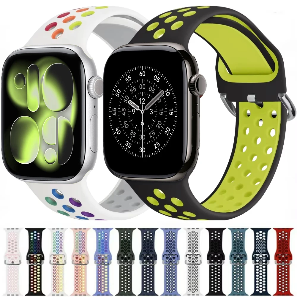 Sport Silicone Strap for Apple Watch 11 10 46mm 42mm 9 8 7 45mm 41mm Bracelet Band iWatch Ultra 3 2 49mm 6 5 4 SE 44mm 40mm Belt
Sport Silicone Strap for Apple Watch 11 10 46mm 42mm 9 8 7 45mm 41mm Bracelet Band iWatch Ultra 3 2 49mm 6 5 4 SE 44mm 40mm Belt