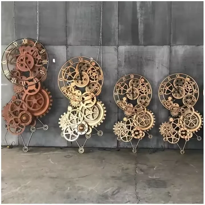 Wholesale Metal Crafts Custom Industrial Punk Style Interior Iron Gear Clocks Wall Decoration Bar Shop Wall Decoration
Wholesale Metal Crafts Custom Industrial Punk Style Interior Iron Gear Clocks Wall Decoration Bar Shop Wall Decoration
