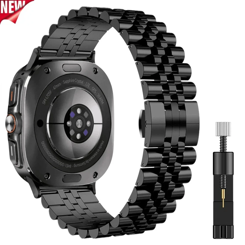 Металлический ремешок для Samsung Galaxy Watch Ultra 47 мм, регулируемый браслет из нержавеющей стали для Galaxy Watch Ultra Correa, аксессуары
Металлический ремешок для Samsung Galaxy Watch Ultra 47 мм, регулируемый браслет из нержавеющей стали для Galaxy Watch Ultra Correa, аксессуары
