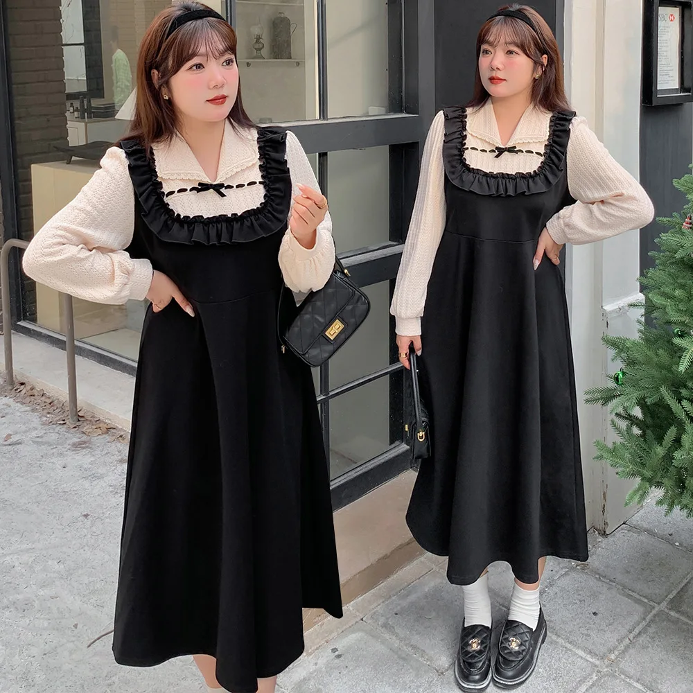 New Arrival Spring Dress Women Plus Size A-Line Dress with Ruffle and Faux Two Piece Design
New Arrival Spring Dress Women Plus Size A-Line Dress with Ruffle and Faux Two Piece Design