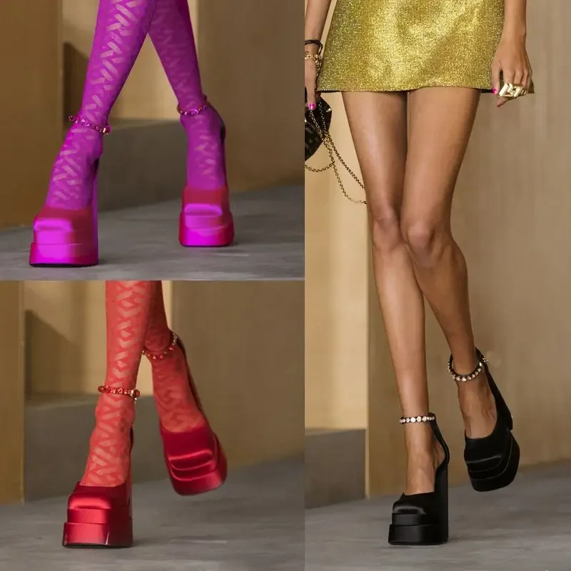 French Yellow Red Rose Satin Crystal Bling High Heels Shoes Women Fashion Square Toe Ankle Strap Pumps Ladies Sexy Chunky Heels
French Yellow Red Rose Satin Crystal Bling High Heels Shoes Women Fashion Square Toe Ankle Strap Pumps Ladies Sexy Chunky Heels