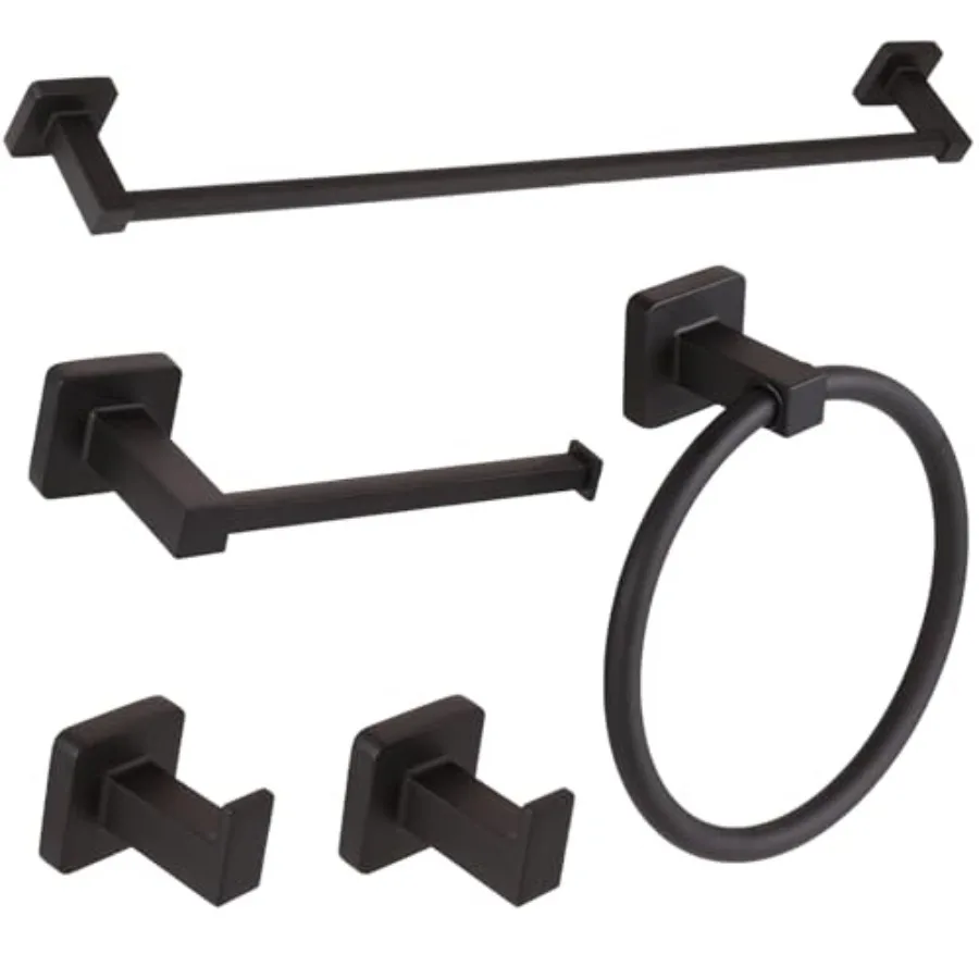 5 Pieces Black Bathroom Hardware Set, Wall Mounted 23.6 inch Towel Bar Set, Towel Rack Set, Toilet Paper Holder, Bathroom Accor
5 Pieces Black Bathroom Hardware Set, Wall Mounted 23.6 inch Towel Bar Set, Towel Rack Set, Toilet Paper Holder, Bathroom Accor