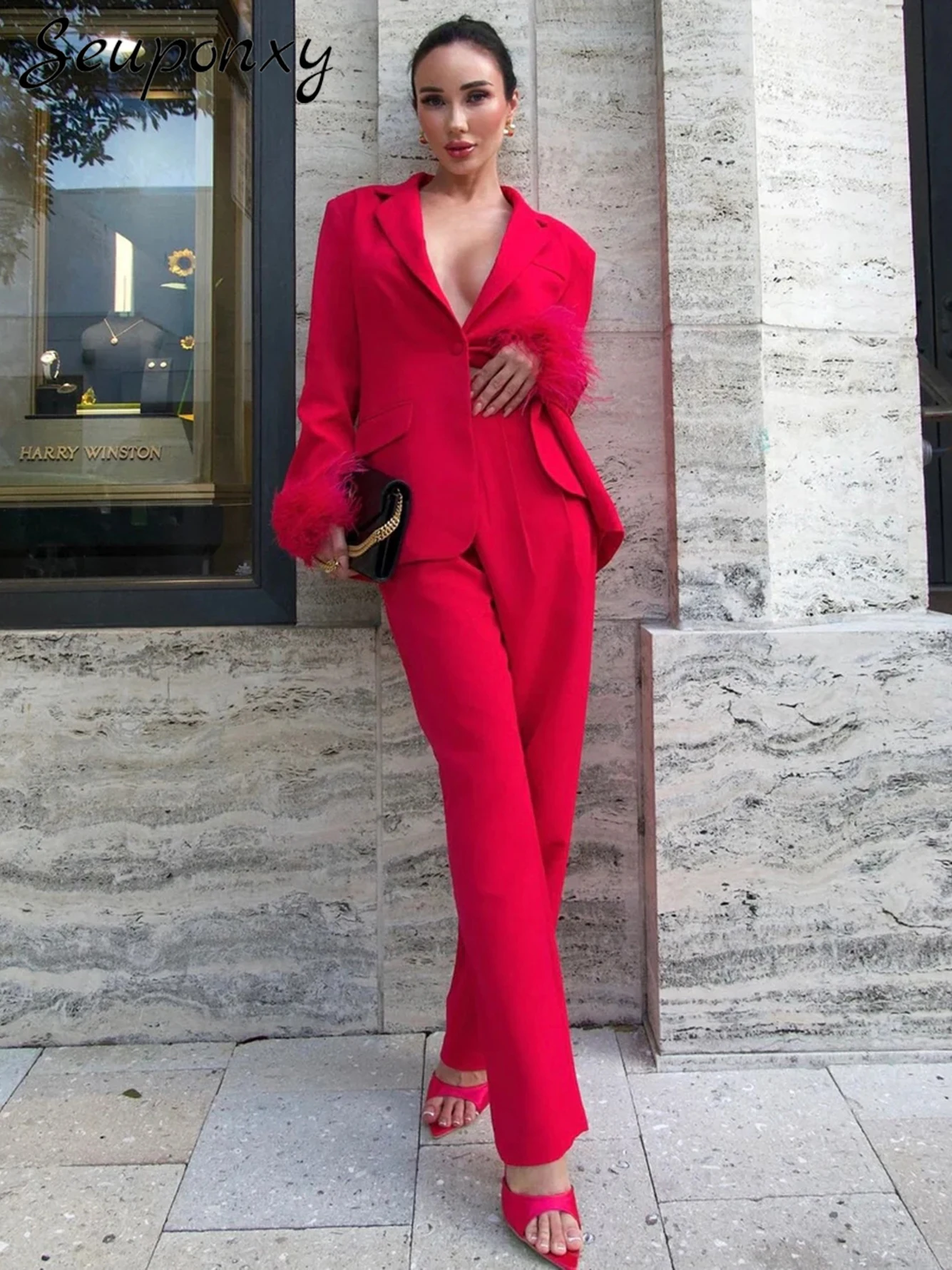 High Quality Women'S Slim Fit Set 2024 Sexy Long Sleeved V-Neck Single Button Blazer+Pencil Pants Evening Party 2 Two-Piece Set
High Quality Women'S Slim Fit Set 2024 Sexy Long Sleeved V-Neck Single Button Blazer+Pencil Pants Evening Party 2 Two-Piece Set