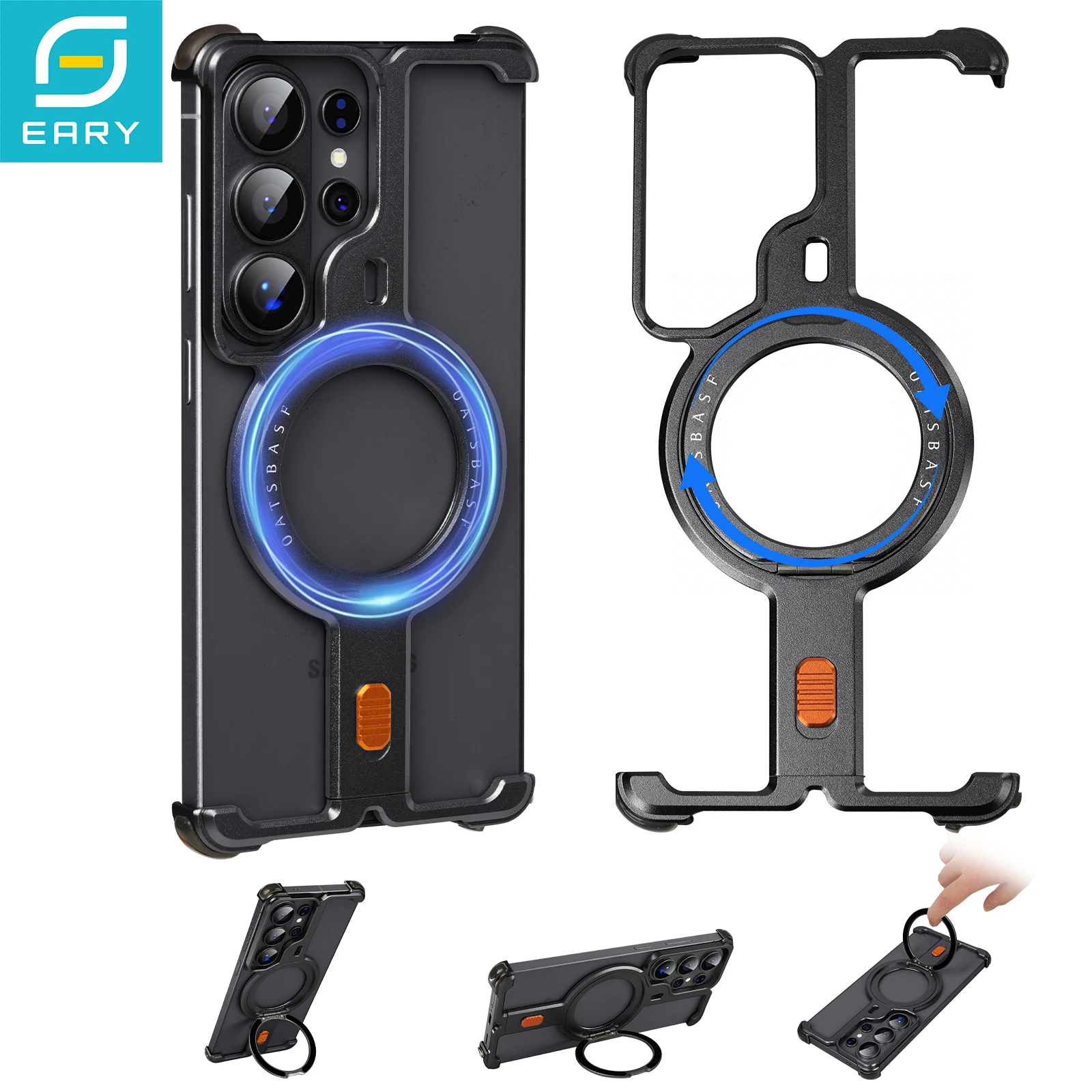Eary Metal Frameless Case for Samsung Galaxy S26 Ultra With 360°Rotatable Magnetic Kickstand Shockproof Protection Phone Cover
Eary Metal Frameless Case for Samsung Galaxy S26 Ultra With 360°Rotatable Magnetic Kickstand Shockproof Protection Phone Cover
