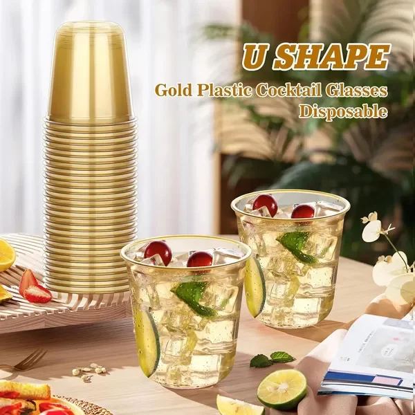 50 Pcs Gold Plastic Cups, 12oz Disposable Stemless Wine Glasses for Cocktail Cute Clear Cocktail Wine
50 Pcs Gold Plastic Cups, 12oz Disposable Stemless Wine Glasses for Cocktail Cute Clear Cocktail Wine