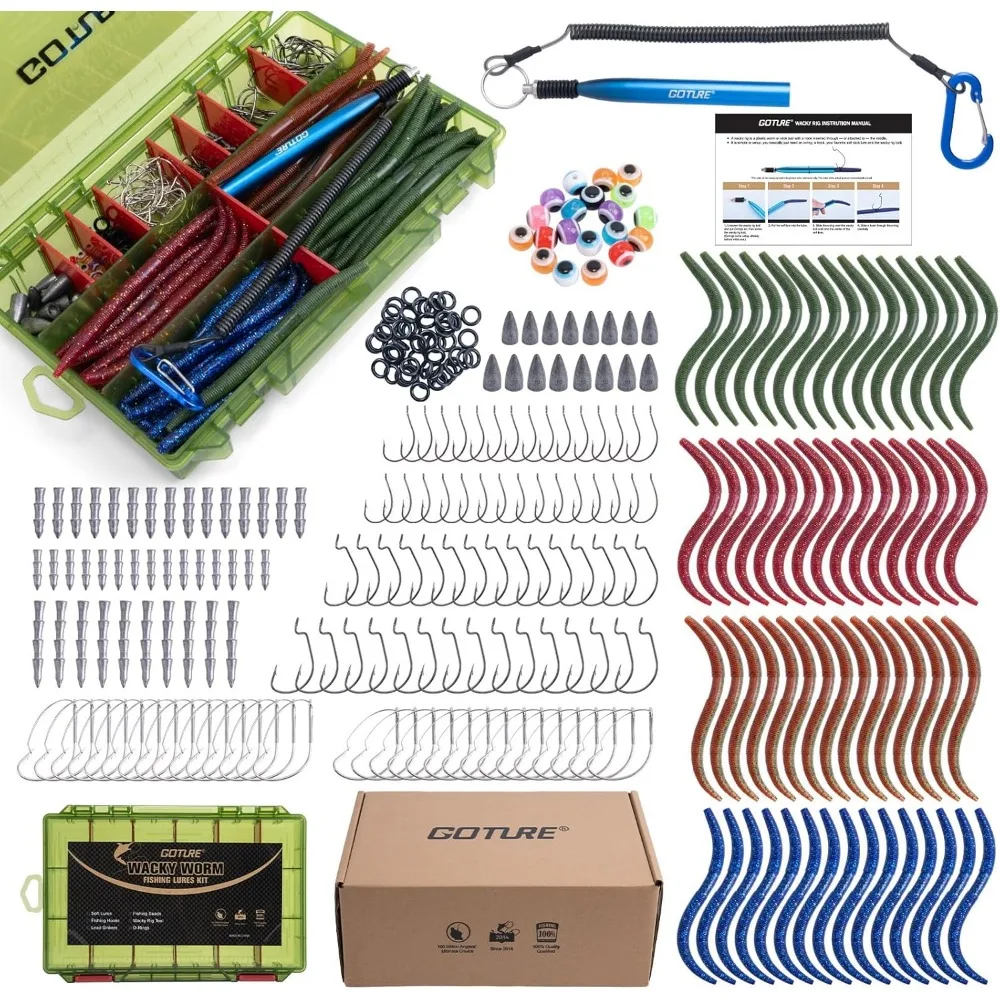 Complete Wacky Worm Fishing Kit Soft Plastic Lures O Rings Hooks Beads Weights Tackle Box
Complete Wacky Worm Fishing Kit Soft Plastic Lures O Rings Hooks Beads Weights Tackle Box
