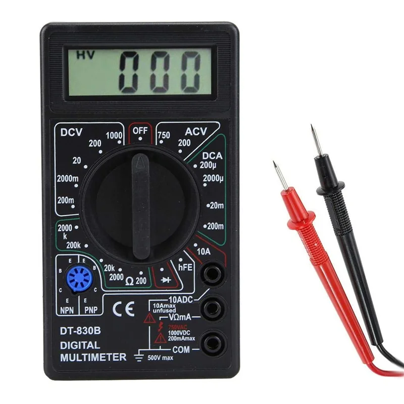 B58B-DT830B DC/AC ЖК-цифровой мультиметр 750/1000 В Вольтметр Амперметр Тестер Ом Высокобезопасный портативный измеритель Цифровой мультиметр
B58B-DT830B DC/AC ЖК-цифровой мультиметр 750/1000 В Вольтметр Амперметр Тестер Ом Высокобезопасный портативный измеритель Цифровой мультиметр