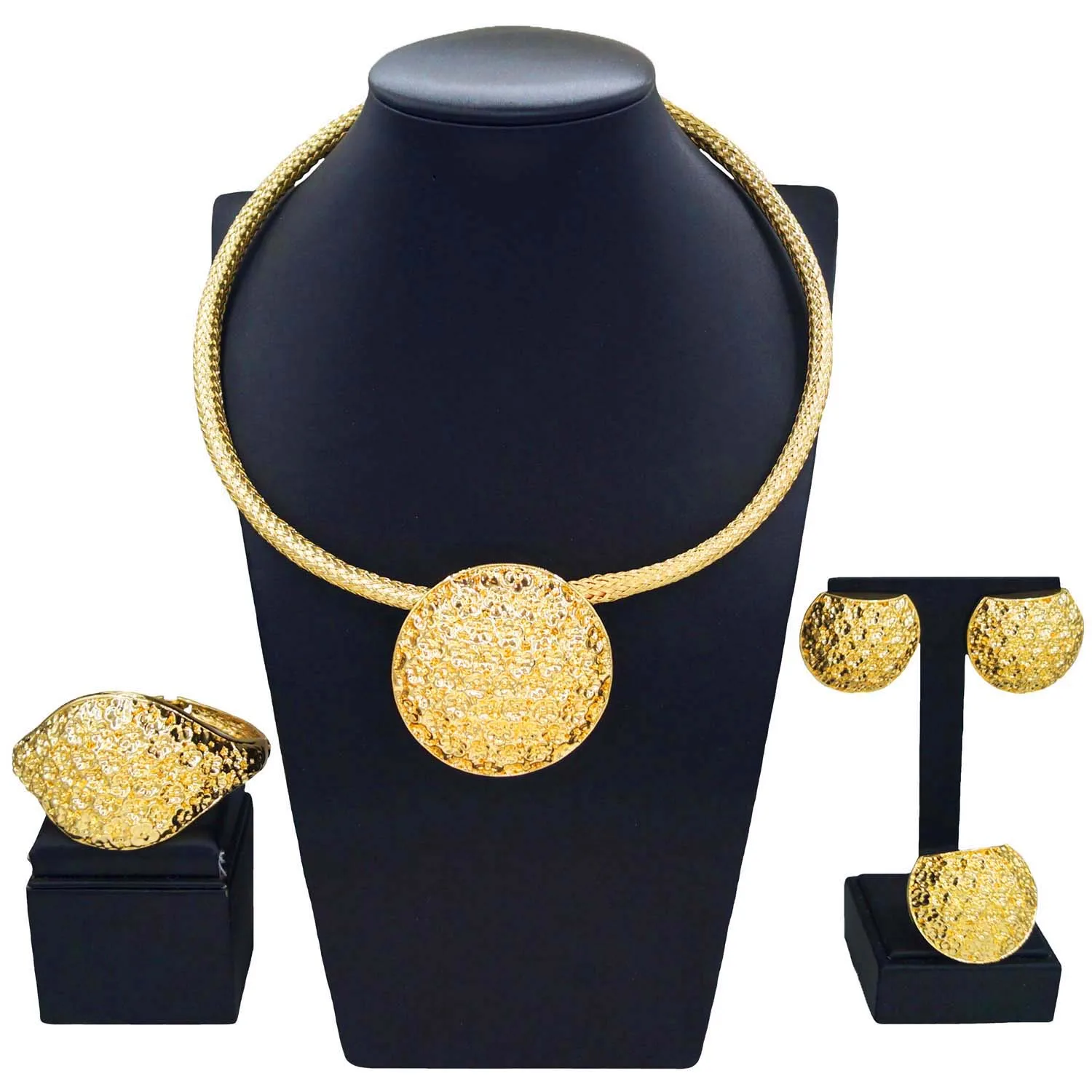 YulailiLuxury Italian gold and silver jewelry set beautiful exquisite selling bride wedding necklace earrings holiday gifts
YulailiLuxury Italian gold and silver jewelry set beautiful exquisite selling bride wedding necklace earrings holiday gifts