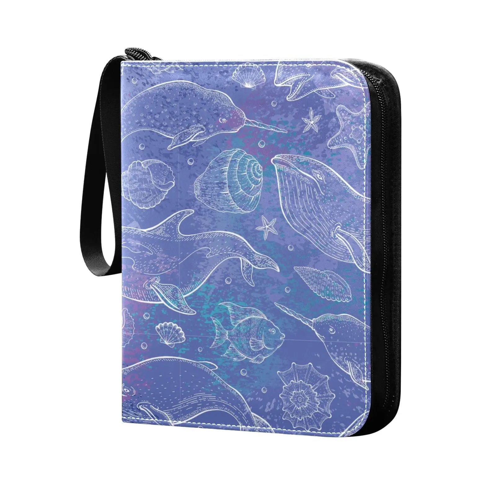 Whales Seashell Pattern 4 Pocket Card Binder, 400 Double Sided Pocket Album for Sport Game Cards, Unique Card Collection Storage
Whales Seashell Pattern 4 Pocket Card Binder, 400 Double Sided Pocket Album for Sport Game Cards, Unique Card Collection Storage