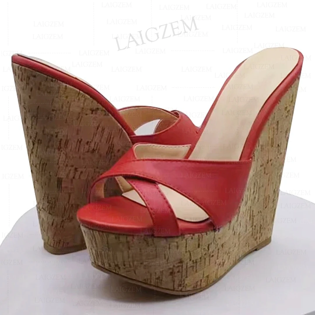 SEIIHEM Women Platform Wedges Cork Print Mules Party Faux Leather Height Increase Handmade Shoes Woman Big Size 38 41 43 45 48
SEIIHEM Women Platform Wedges Cork Print Mules Party Faux Leather Height Increase Handmade Shoes Woman Big Size 38 41 43 45 48