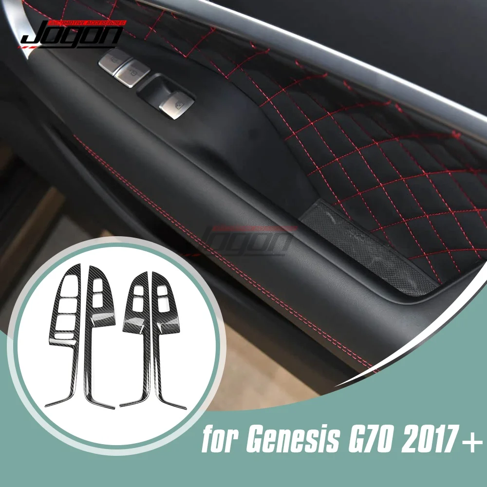 DRY Carbon Fiber Car Interior Door Window Lift Switch Button Panel Cover Sticker Trim Accessories For Genesis G70 2017 2018-2024
DRY Carbon Fiber Car Interior Door Window Lift Switch Button Panel Cover Sticker Trim Accessories For Genesis G70 2017 2018-2024