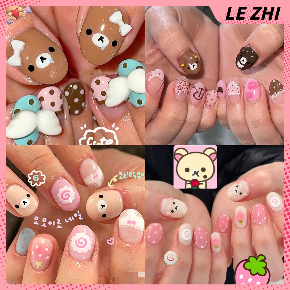 Kawaii Cartoon 3D Rilakkuma Short Square Round Handmade Press On Nails Cute Polka Point Musical Notes Wings Bowknot Fake Nail 
Kawaii Cartoon 3D Rilakkuma Short Square Round Handmade Press On Nails Cute Polka Point Musical Notes Wings Bowknot Fake Nail