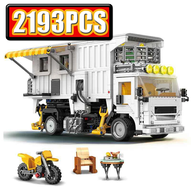 Camper Van Building Blocks MOC Attached Motorcycle Technical Retro Holiday RV Bricks Mobile Vacation Home Vehicle Ideas Toy Gift
Camper Van Building Blocks MOC Attached Motorcycle Technical Retro Holiday RV Bricks Mobile Vacation Home Vehicle Ideas Toy Gift