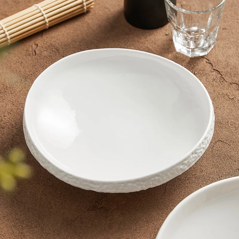 Circular Rock Patterned Thick Edged Ceramic Bowl, Fruit Salad Bowl, Soup Bowl, Specialty Restaurant Solid Color Tableware
Circular Rock Patterned Thick Edged Ceramic Bowl, Fruit Salad Bowl, Soup Bowl, Specialty Restaurant Solid Color Tableware