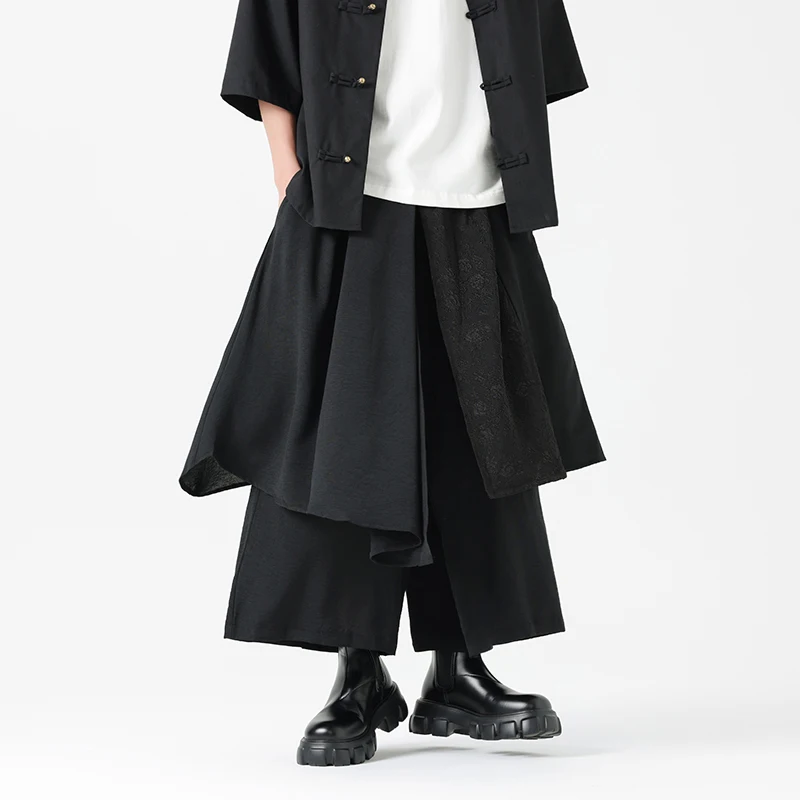 Men's Wide Leg Fashion Pants Pleated Elastic Waist Designer Tie Side Wrap Trousers Summer Streetwear Chinese Japanese Type Pants
Men's Wide Leg Fashion Pants Pleated Elastic Waist Designer Tie Side Wrap Trousers Summer Streetwear Chinese Japanese Type Pants