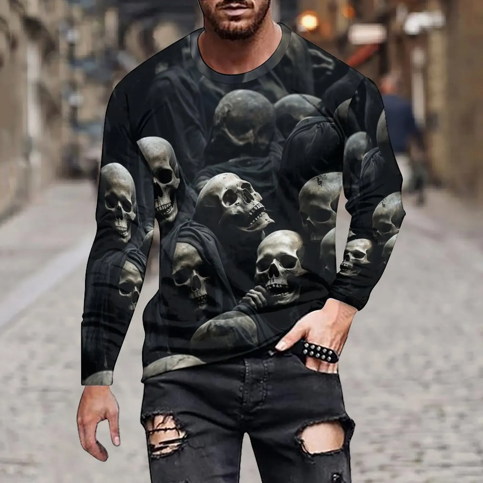 Autumn Fashion Men Loose Leisure Simulation Oil Painting Style Skull Illustration Irregular Printed Crew-Neck Hoodie
Autumn Fashion Men Loose Leisure Simulation Oil Painting Style Skull Illustration Irregular Printed Crew-Neck Hoodie