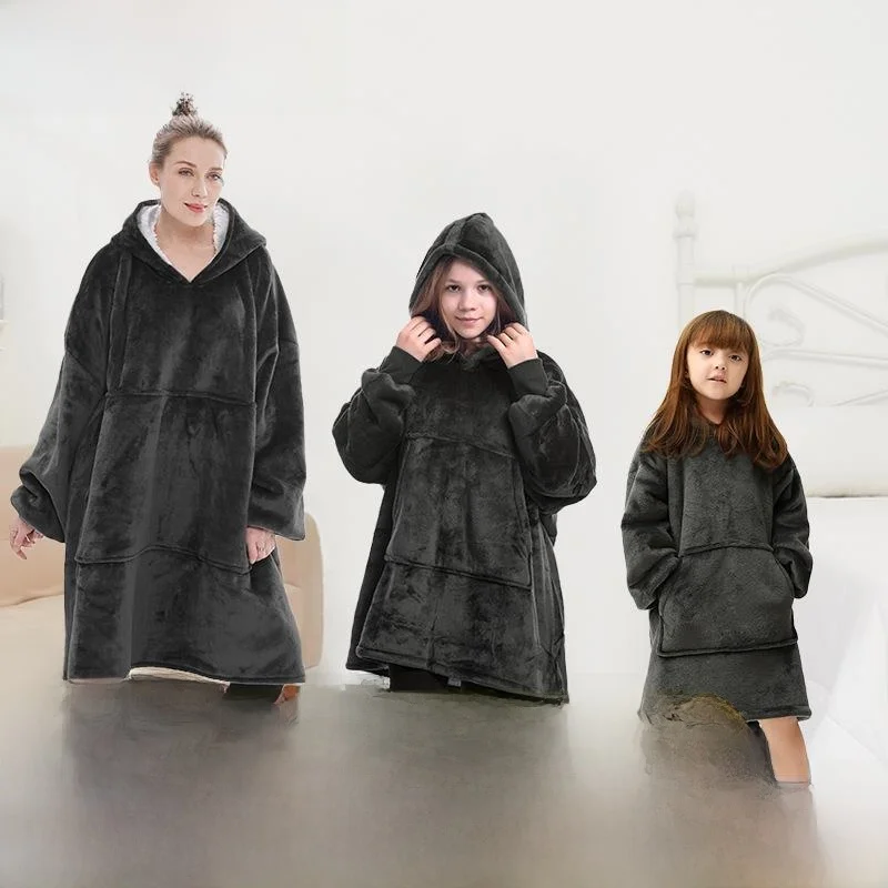 Thickened Double-layer Hoodie Sweatshirt Fleece-lined Children's Style Grey Adult Kids' Lazy Blanket Warm Nordic Style Cloud ...
Thickened Double-layer Hoodie Sweatshirt Fleece-lined Children's Style Grey Adult Kids' Lazy Blanket Warm Nordic Style Cloud ...