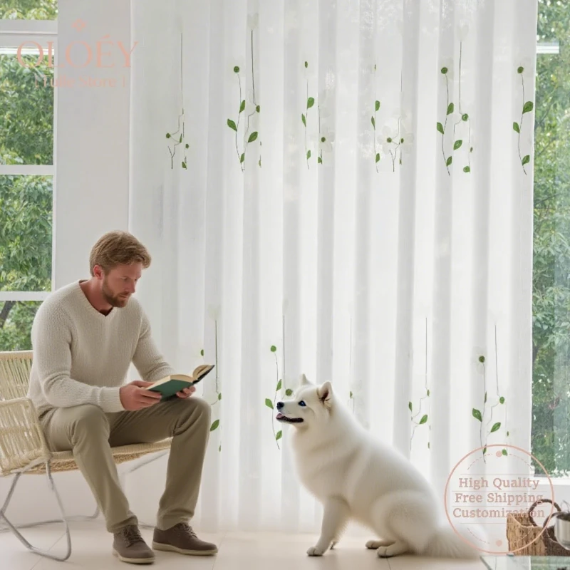 Floral Sheer Curtains for Bedroom Light Permeable Not Transparent Living Room Balcony Sun Shade Window Drapes Fresh Design Sheer
Floral Sheer Curtains for Bedroom Light Permeable Not Transparent Living Room Balcony Sun Shade Window Drapes Fresh Design Sheer