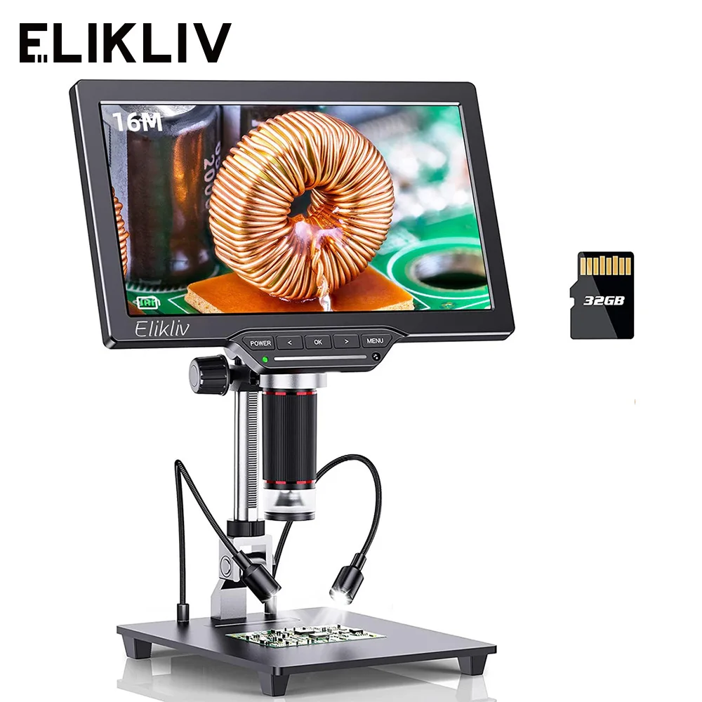 Elikliv EDM202 10.1" HDMI Digital Microscope Electronics 16MP Coin Soldering Microscope Repair Tools for TV Windows Mac 32GB
Elikliv EDM202 10.1" HDMI Digital Microscope Electronics 16MP Coin Soldering Microscope Repair Tools for TV Windows Mac 32GB