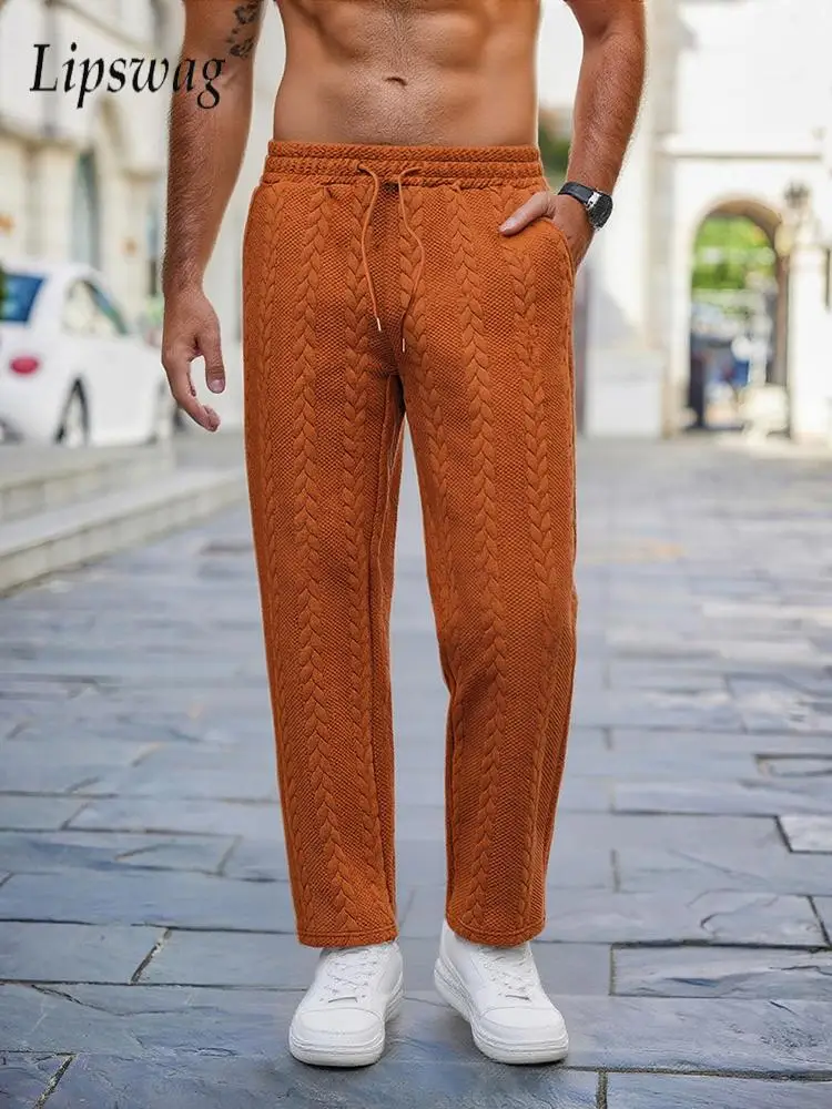 Стильные мужские свободные спортивные штаны, спортивные модные текстурированные жаккардовые брюки, мужская уличная одежда, винтажные прямые брюки, повседневные штаны
Стильные мужские свободные спортивные штаны, спортивные модные текстурированные жаккардовые брюки, мужская уличная одежда, винтажные прямые брюки, повседневные штаны
