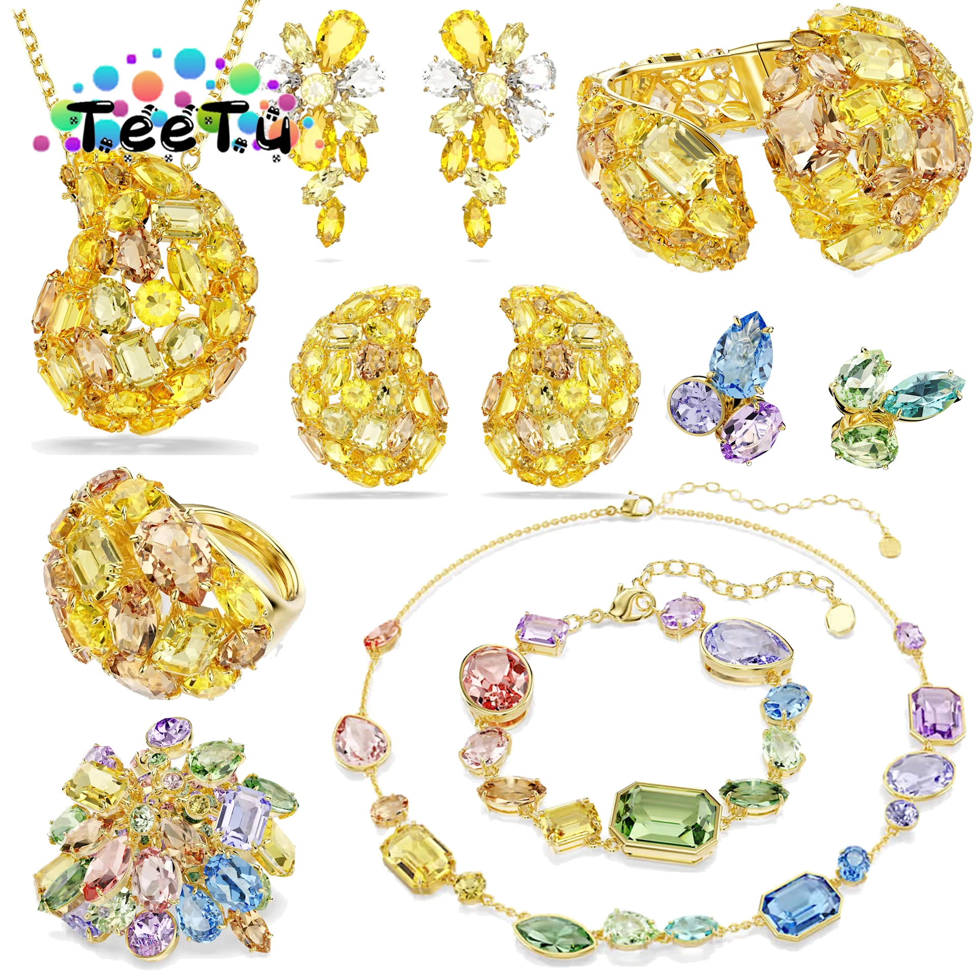 2026 New Trend Luxury Anniversary Jewelry Set Charm Gold Tassel Necklace Colorful Water Drop Crystal Earring as a Gift for Women
2026 New Trend Luxury Anniversary Jewelry Set Charm Gold Tassel Necklace Colorful Water Drop Crystal Earring as a Gift for Women