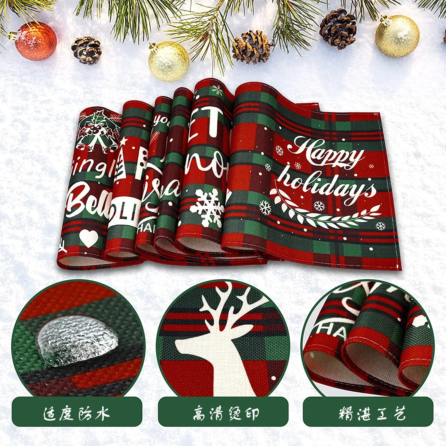 New Christmas Dining Table Napkin Mats Linen Waterproof Placemats Kitchen Table MATS Western Food Napkins Tablecloth Kids Favors
New Christmas Dining Table Napkin Mats Linen Waterproof Placemats Kitchen Table MATS Western Food Napkins Tablecloth Kids Favors