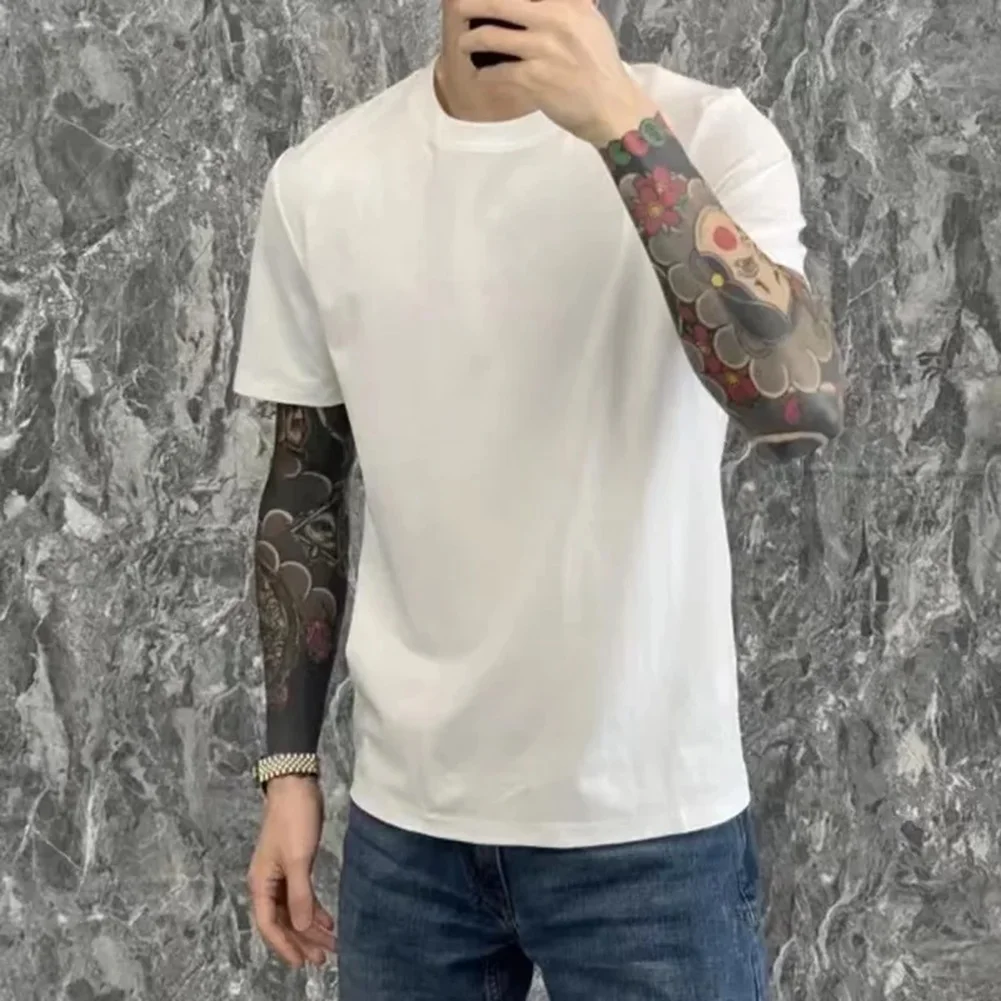 Mens Summer Loose Solid Color Round Neck Short Sleeved Fashion T-shirt Top Casual Simple Versatile Basic Casual Outdoor T-shirt
Mens Summer Loose Solid Color Round Neck Short Sleeved Fashion T-shirt Top Casual Simple Versatile Basic Casual Outdoor T-shirt