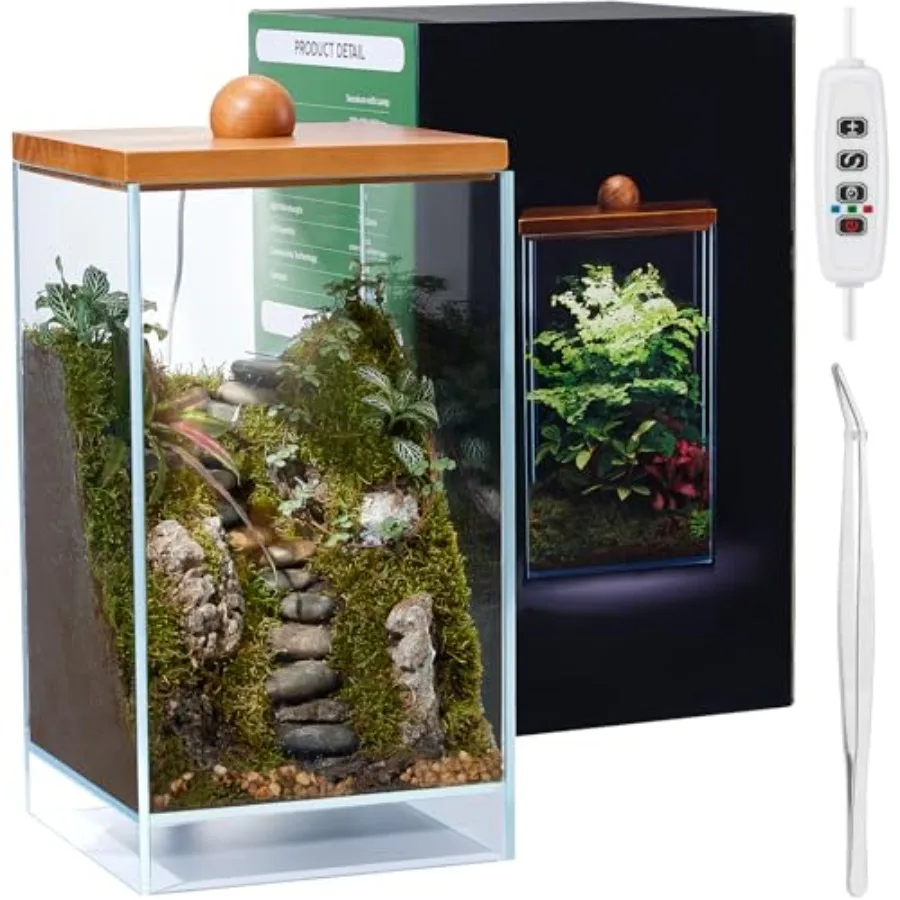 Desktop glass plant terrarium for succulent and moss propagation, clear glass, natural light-enhancing design, large size ideal
Desktop glass plant terrarium for succulent and moss propagation, clear glass, natural light-enhancing design, large size ideal