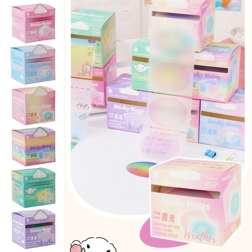 105Sheets/roll Pull-out Sticky Notes Multifunctional Portable Pearlescent Sticky Notepad Transparent Color Planner Sticker
105Sheets/roll Pull-out Sticky Notes Multifunctional Portable Pearlescent Sticky Notepad Transparent Color Planner Sticker