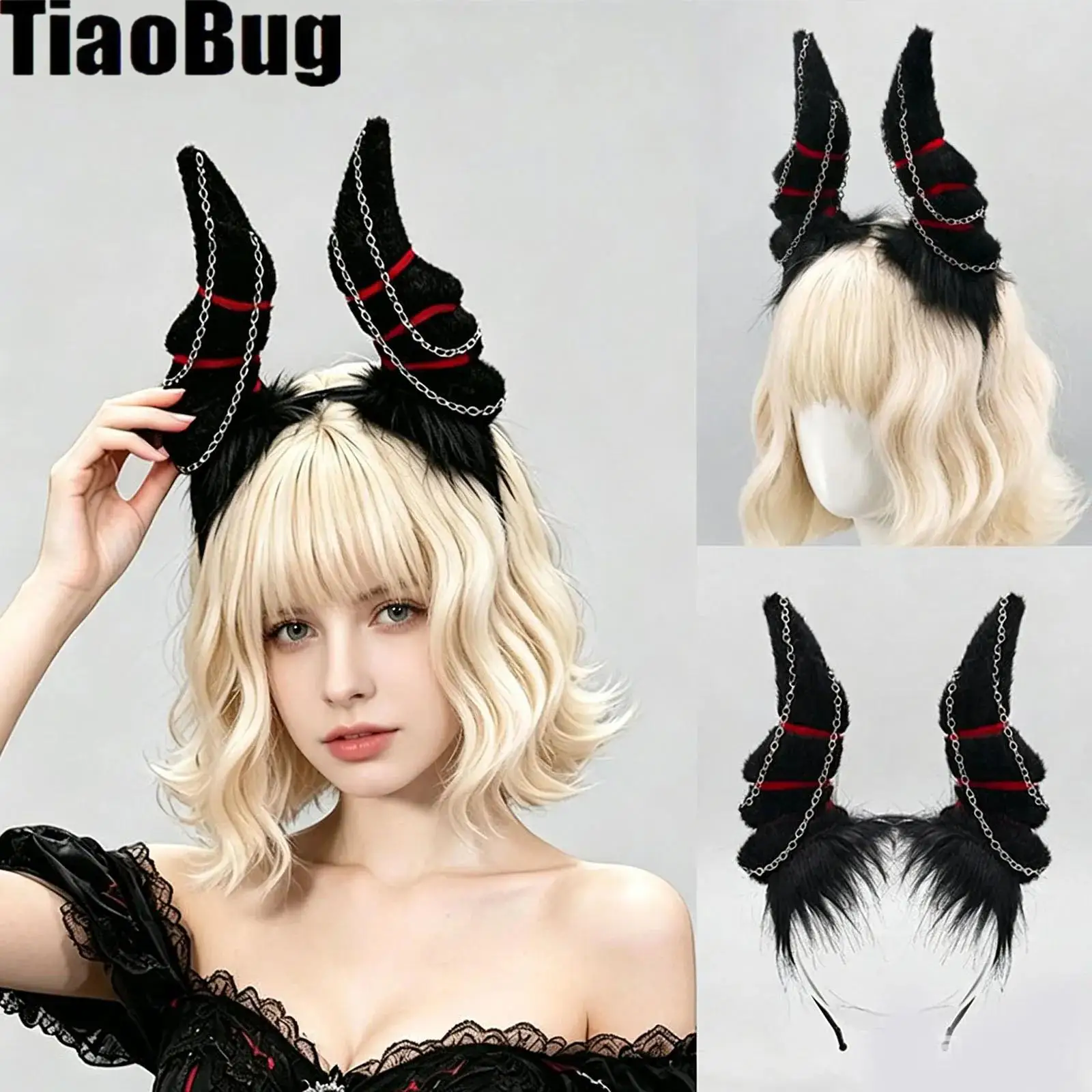 Halloween Demon Horns Furry Headband Headwear Costume Accessaries for Halloween Cosplay Themed Party Masquerade
Halloween Demon Horns Furry Headband Headwear Costume Accessaries for Halloween Cosplay Themed Party Masquerade