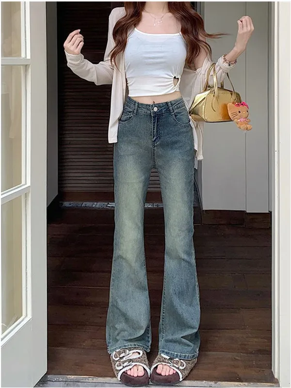 Slim Fit High Waist Bell Bottom Denim Jeans Women's Retro Washed out Style Elastic Slimming Straight Leg Jeans
Slim Fit High Waist Bell Bottom Denim Jeans Women's Retro Washed out Style Elastic Slimming Straight Leg Jeans