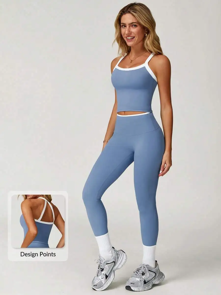 Womens 2 Piece Sports Set Vest And Leggings For Yoga Fitness Workout Stretchy Comfortable
Womens 2 Piece Sports Set Vest And Leggings For Yoga Fitness Workout Stretchy Comfortable