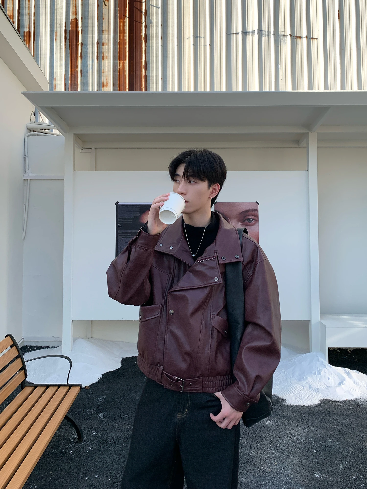 Onelycns American Retro ort Collar Biker Leather Jaet Men's Autumn Winter Trendy Loose Outerwear Youthful Energy Sle
Onelycns American Retro ort Collar Biker Leather Jaet Men's Autumn Winter Trendy Loose Outerwear Youthful Energy Sle