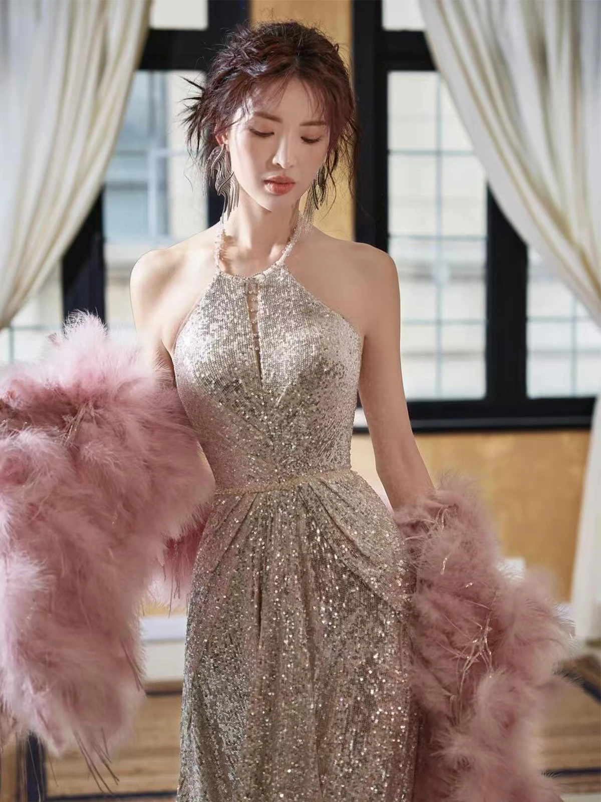 Silver Sequin Ne Hanging Evening Dr Wedding Ceremony Host Dr Engagement Par Dr Long Svel Gown
Silver Sequin Ne Hanging Evening Dr Wedding Ceremony Host Dr Engagement Par Dr Long Svel Gown