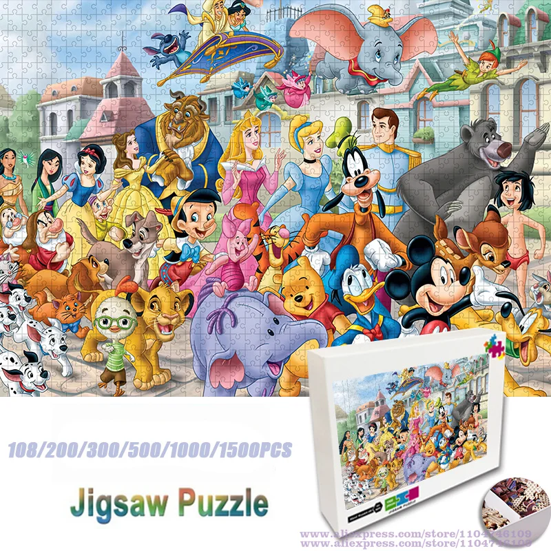 Disney Anime Characters Collections Puzzle Jigsaw Cartoon Anime 108/200/300/500/1000/1500Pcs Intelligence Puzzles for Kids
Disney Anime Characters Collections Puzzle Jigsaw Cartoon Anime 108/200/300/500/1000/1500Pcs Intelligence Puzzles for Kids