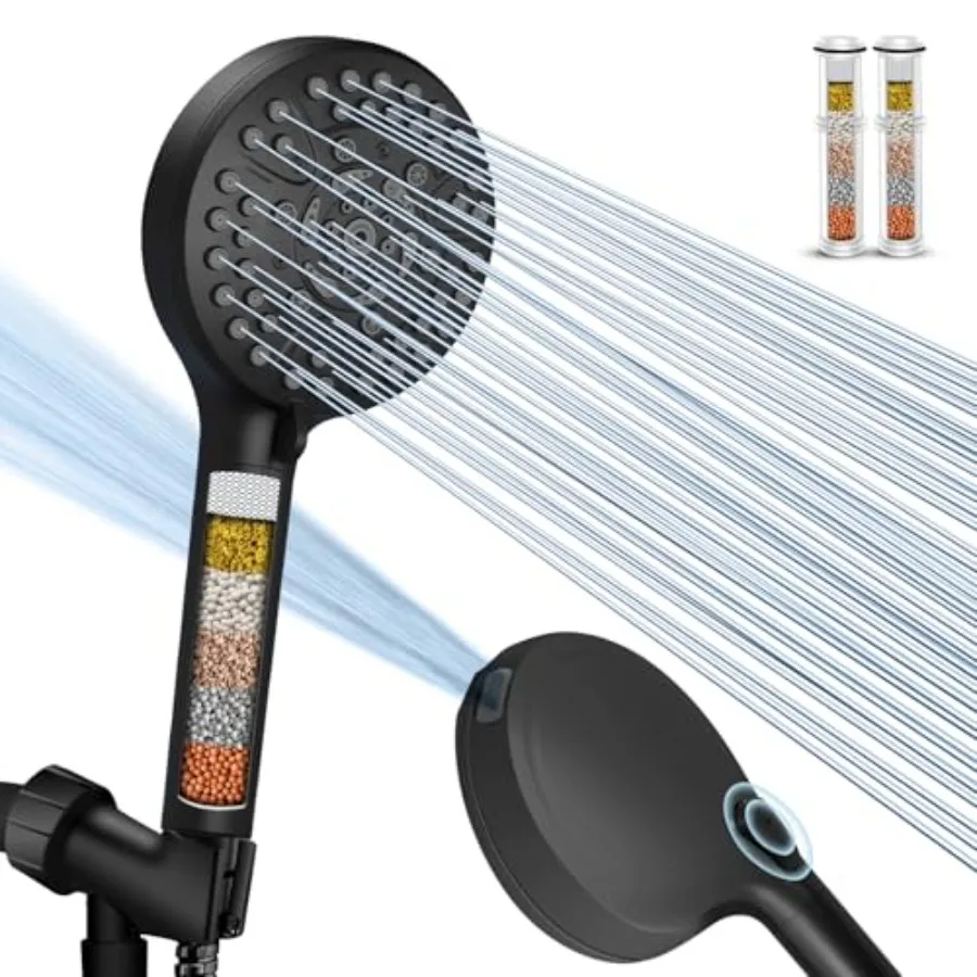 Filtered Shower Head with Handheld High Pressure 10-Mode with Filters Built-in Power Wash soften hard water Remove Chlorine Rei
Filtered Shower Head with Handheld High Pressure 10-Mode with Filters Built-in Power Wash soften hard water Remove Chlorine Rei