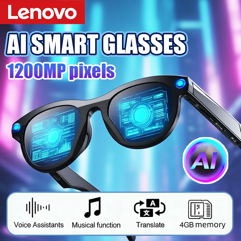 Lenovo 2026 Smart AI Glasses ChatGPT4.0 8KHD Color Changing 1200MP Translate Camera Bluetooth Call Voice Assistant Music Control
Lenovo 2026 Smart AI Glasses ChatGPT4.0 8KHD Color Changing 1200MP Translate Camera Bluetooth Call Voice Assistant Music Control