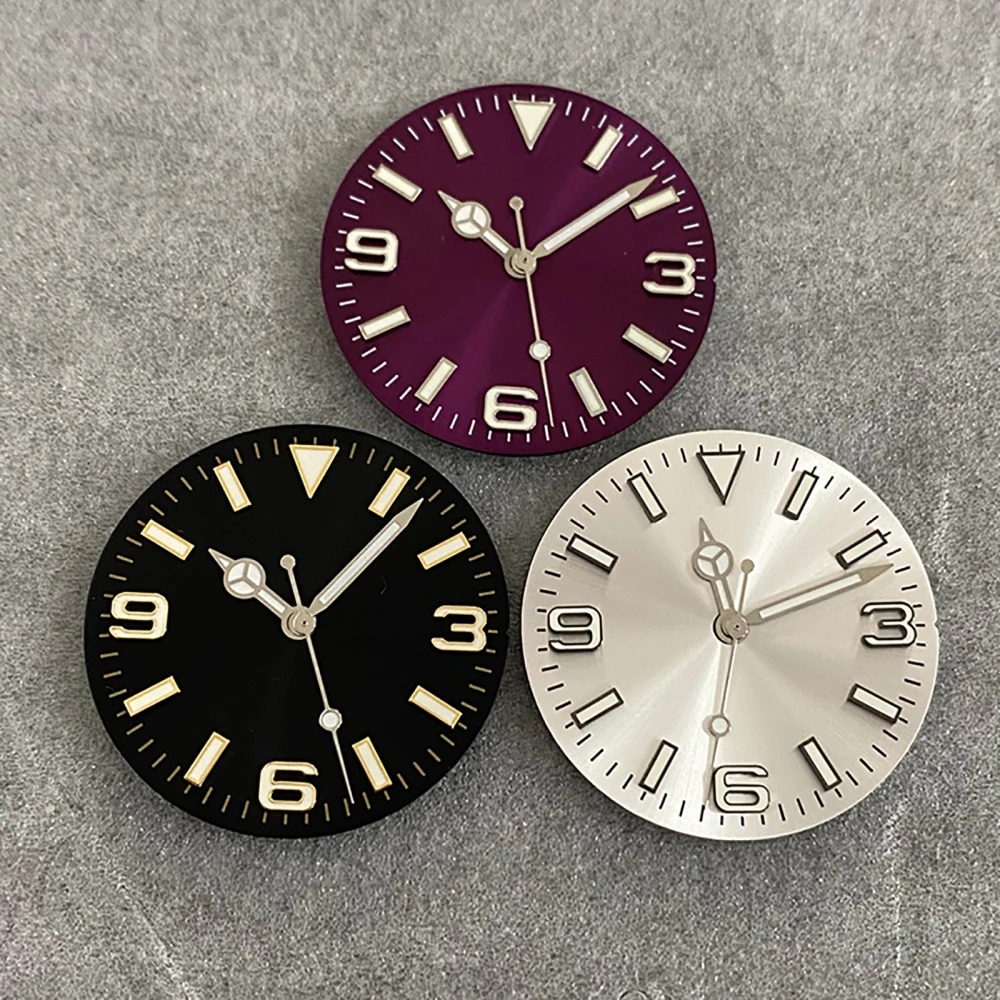 Green Luminous Sunburst Watch Dial 28.5mm, 3 6 9 Numerals 3D Nails Dial NH35, for NH35/NH36/4R/7S Movement, Watch Faces 
Green Luminous Sunburst Watch Dial 28.5mm, 3 6 9 Numerals 3D Nails Dial NH35, for NH35/NH36/4R/7S Movement, Watch Faces