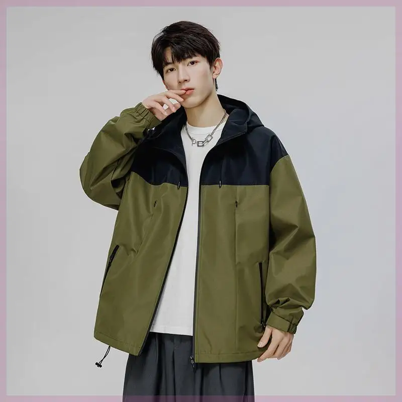 Outdoor Casual Hooded Jaet Men's Spring Autumn Trendy Haome Splicing Color Colion Youth Workwear Jaet Polyester Fiber
Outdoor Casual Hooded Jaet Men's Spring Autumn Trendy Haome Splicing Color Colion Youth Workwear Jaet Polyester Fiber